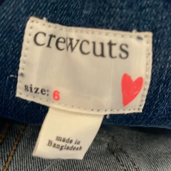 Crewcuts girls overall dress denim heart embroidered - Picture 5 of 8